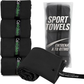 Toalla de Microfibra para Gym - Secado Rápido y Alta Absorción (Pack 5),Ideal para Gimnasio, Yoga, Box o Correr,Sin Olores, Anti-Bacterial - Toalla Deportiva Unisex para Entrenamiento (Negro)