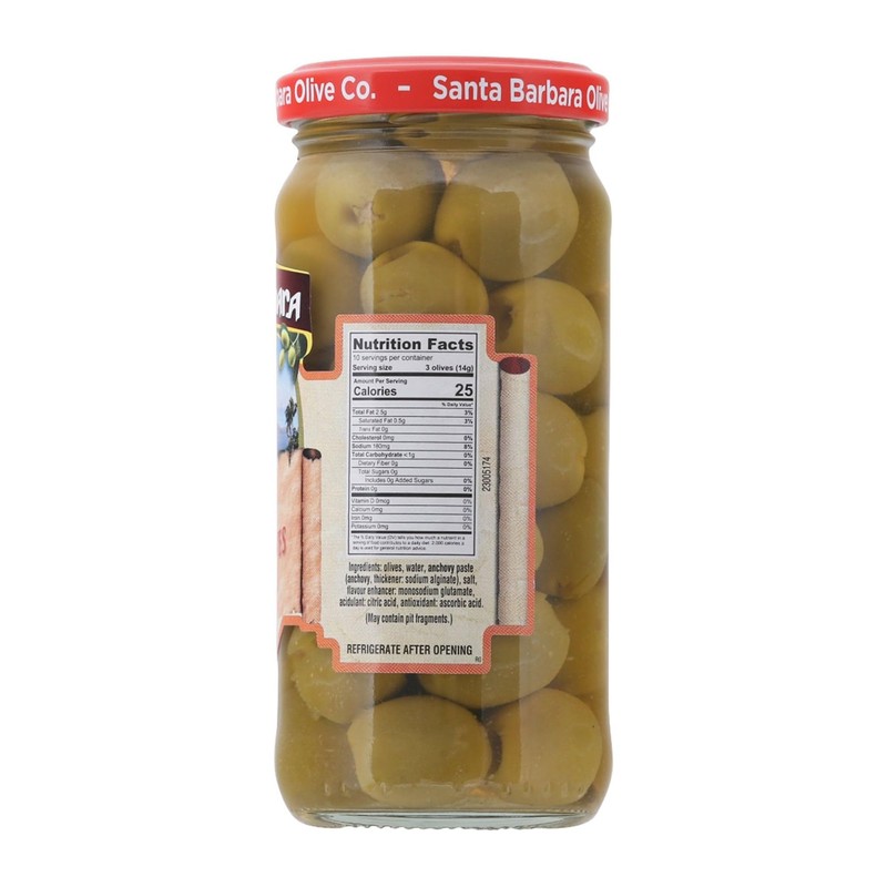 Santa Barbara Olive Anchovy Stuffed Olives, 5 oz