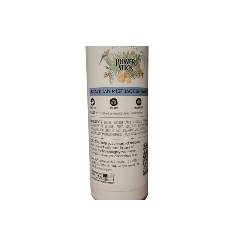 Power Stick Brazilian Mist Shower Gel Notes of Pistachio &
