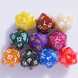 10PC D20 Polyhedral Dice Set 22mm for DND RPG MTG Table Games (Pearl Color Dice)