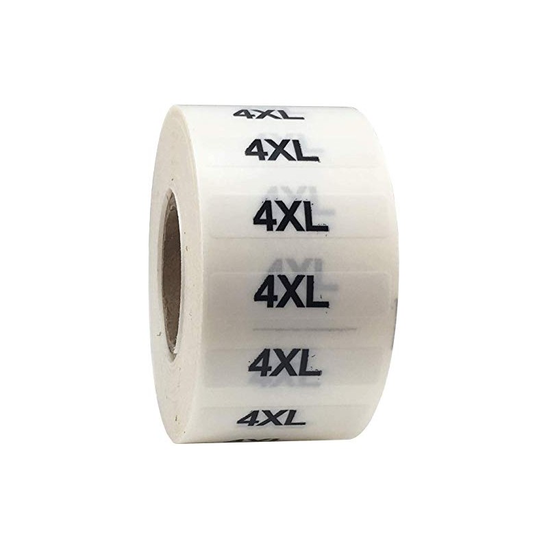 Clear 4XL Clothing Size Strip Stickers | 32 mm x