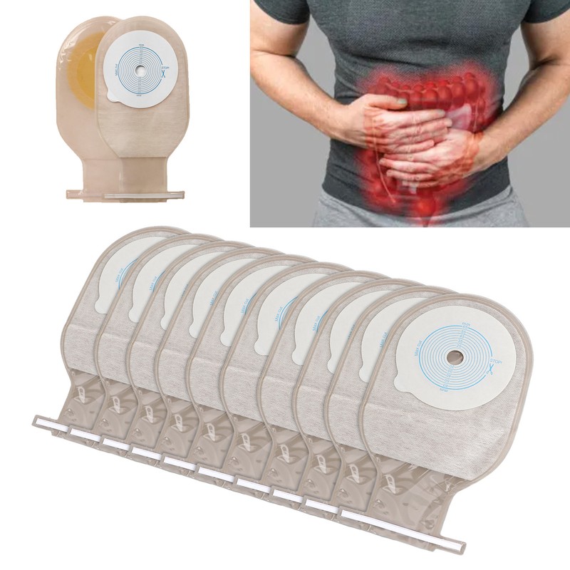 10pcs Colostomy Bag Disposable Adhesive One Piece Drainable Ostomy Pouch