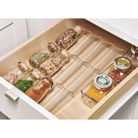 iDesign Linus Spice Rack, Drawer Organizer for Kitchen Storage - Clear