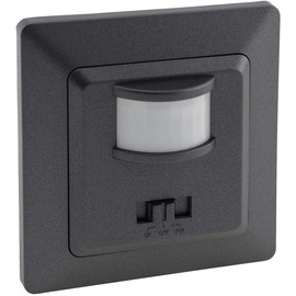 Milos Motion Sensor 160° Flush-Mounted 2-Wire 250 V Replaces a Light Switch LED 3-100 Watt Grey Anthracite