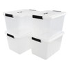 Uumitty 4-Pack 25 Quart Storage Boxes, Plastic Storage Latch Bin