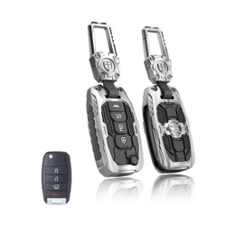 TALKMOON Key Fob Cover for Kia 4 Buttons Key Case,Heavy Key Shell Protector Accessories for Kia Soul Sorento Optima Sportage Rio Forte NIRO Key Fob (Model-A-Silver)