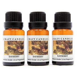 Crazy Candles Bayberry (Made in USA) 3 Bottles 1/2 FL Oz Each (15ml) Premium Grade Scented Fragrance Oil