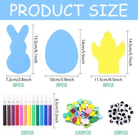 JOKILY Pack of 24 Easter Eggs Craft Kit, Easter Eggs Craft Set for Children, Easter Pendant Decoration Creative Crafts, Easter Bunny Mix & Match Decorative Pendant Craft Set for Crafts and Decorating