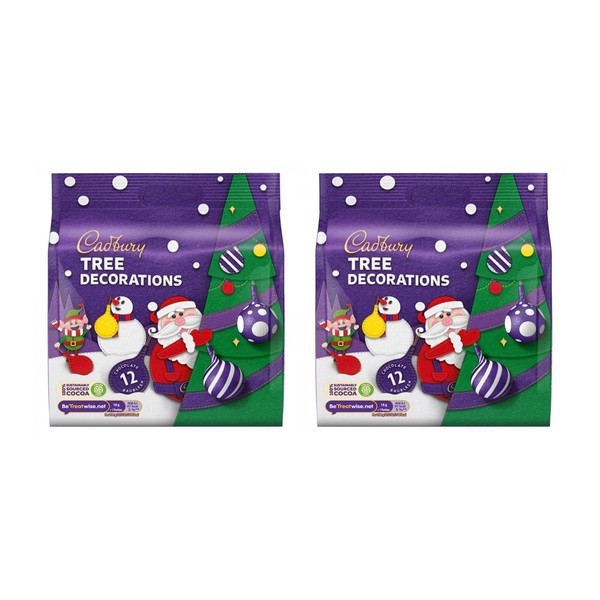 Cadbury Christmas Tree Decorations (72g) Pack of 2 Multipack Gift Baubles