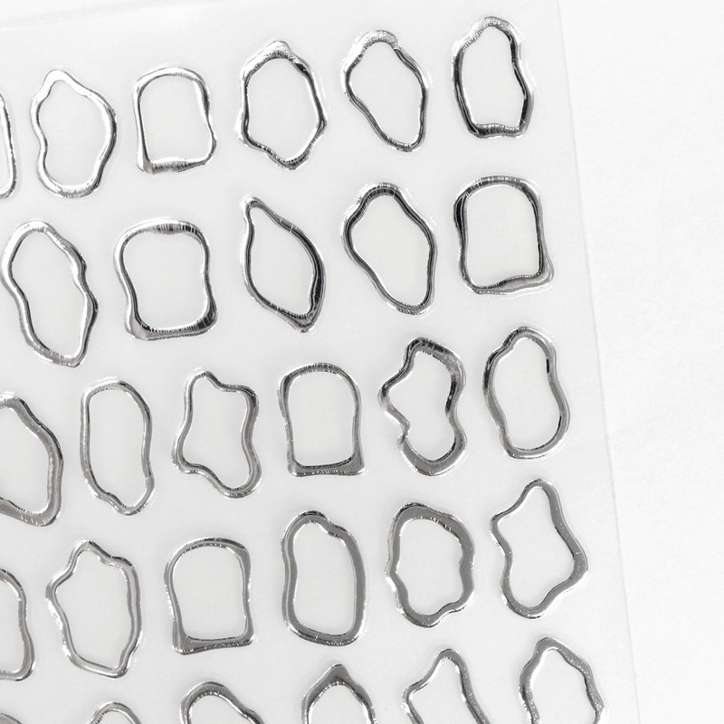 Nail Seal Frame Frame [Silver] Silver Frame Metallic Nuance Nail