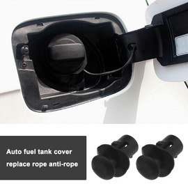 EMSea 2 x Car Fuel Cap Replacement Strap Oil Tank Cover Rope Anti-Loss Fuel Cap Line Compatible with Fiat 500 Punto Panda Stilo Ducato Doblo Black