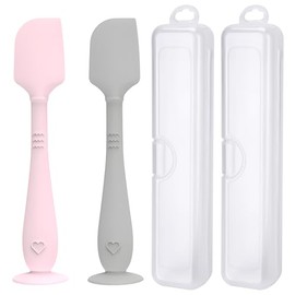 Esptulas para crema de paal (paquete de 2) con estuche de viaje higinico, esptula para el trasero de beb con base de succin, aplicador de crema para  
