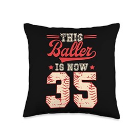 This Baller Is Now 35 Baseball Knuckleballer Home Run Throw Pillow