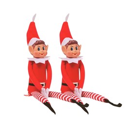 Genrico MAJUYA Elfo Navideo Set de 2, Elfos Divertidos, Duende Travieso de Navidad, Elfos Que se comportan Mal, Tradiciones navideas, Mueco de Tela   