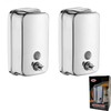 2 Pack Commercial Soap Dispenser Wall Mount Stainless Steel Manual