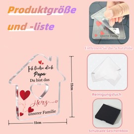 RISFIHEI Father's Day Gift for Dad Gifts for Dad Gift Birthday House Shaped Acrylic Plaque Decoration Father's Day Birthday Gift for Dad Christmas Gifts for Dad