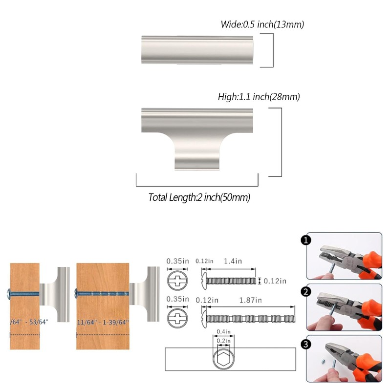 ROMATEE 10 Pack Brushed Satin Nickel Kitchen Cabinet Knobs Dresser