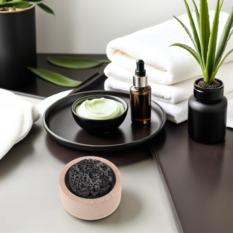 Passive Essential Oil Diffuser Lava Rock with Wood Base