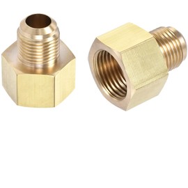 3/8" Flare to 1/2" Female NPT Gas Line Brass Connector, Brass Gauge Torch Line Adapter for Hydraulic, HVAC Fuel, Air, Natural Gas Line Connectors - (2 PCS)