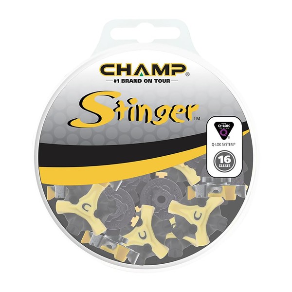 CHAMP Stinger 3 (Q-LOK) Golf Shoe Tacks, 16 Pieces, S-88, Black/Yellow