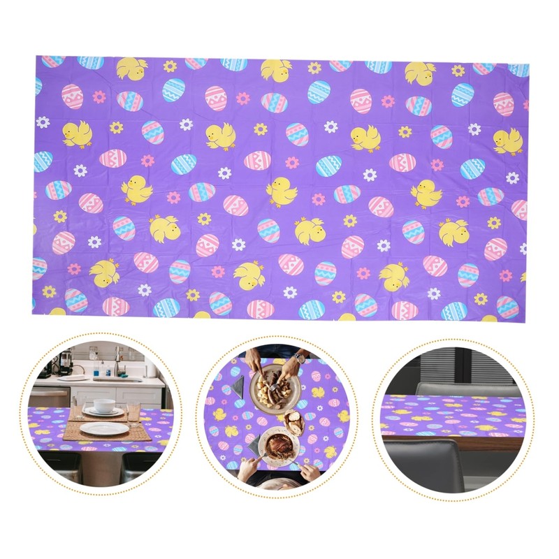 Alipis Easter Egg Tablecloth Set 2pcs Easter Table Cover for