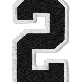 EmbTao Tactical Numbers Patch Embroidered Badge Applique Fastener Hook and Loop Emblem - Two