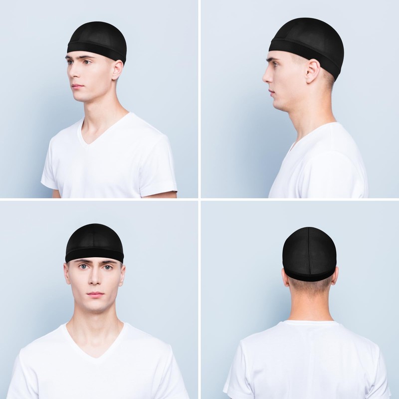 4Pcs Wave Cap for Men Silky Durags Elastic Band Wave