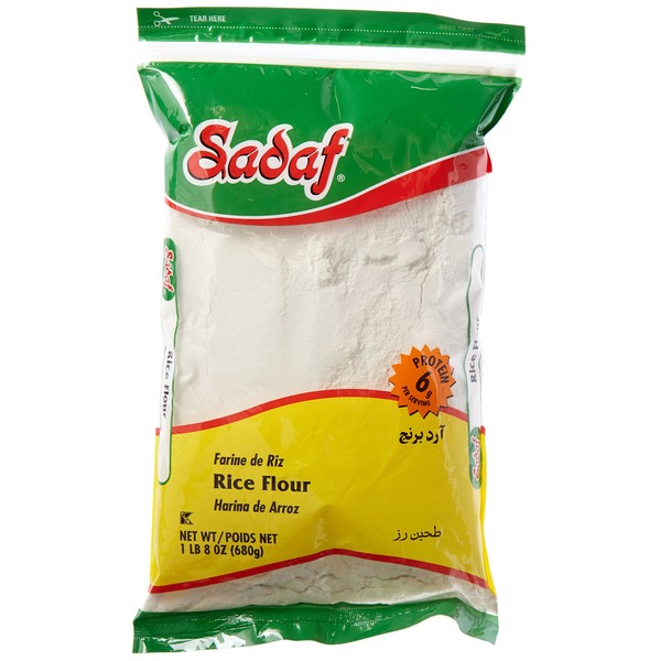 Sadaf Rice Flour 24 oz - Pure White Rice Flour for Baking or Cooking - Kosher, Halal - Product of USA