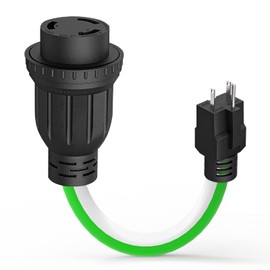 RVVIN 15 Amp to 30 Amp 110 Volt RV Adapter Cord, 12 Inch NEMA 5-15P Male to L5-30R Female RV Power Cord, Safety Electrical Converter with Locking Connector, ETL Listed