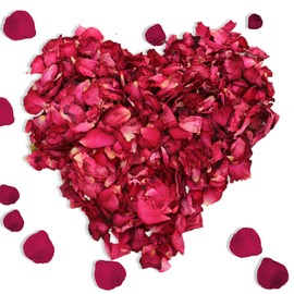 Scettar 120 g Rose Petals Dried Rose Petals 100% Petals Wedding Confetti Suitable for Romantic Evenings, Weddings, Parties