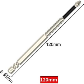 High-Magnetic Screwdriver Drill Bit Set,Screwdriver Bit Alloy Steel Anti-Slip Long Drill Bits 1/4 Hex Shank PH2 Head Screwdriver Bit Hand Tools (1set)