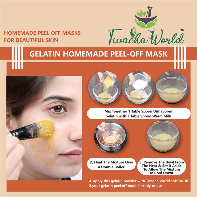 Twacha world Gelatin Powder For Face Mask/Hair removal/Peel Off Mask