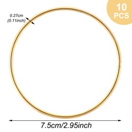 Teaaha Pack of 10 Metal Rings for Crafts, 8 cm, Decorating Gold Macrame Rings for Crafts, Floral Hoop for Making Wedding Wreath Decor, Dream Catcher and DIY Centerpiece, Wall Hanging Crafts