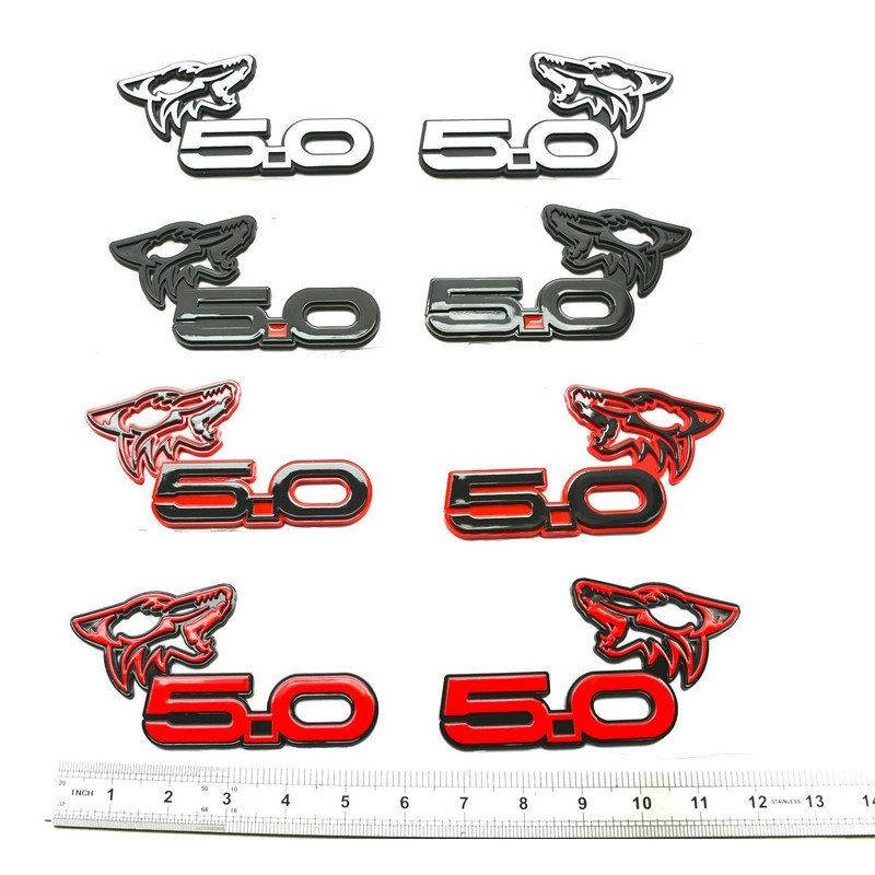 Pair Custom Coyote 5.0 Emblems Door Left Right 3D Badge
