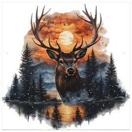 Sanjee Deer Diamond Painting Kits for Adults, Diamond Art Kits for Beginner, Diamond Dots Paintings 5D DIY Round Full Gem Art Crafts for Home Wall Decor Gift, 12 × 12 Inches