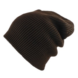Morehats Corduroy Slouchy Knit Beanie Warm Winter Skater Ski Hip-hop Hat - Brown