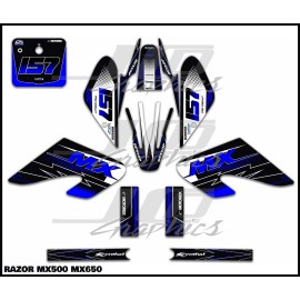 Razor MX500 MX650 graphics kit decals  THICK AND HIGH GLOSS ......