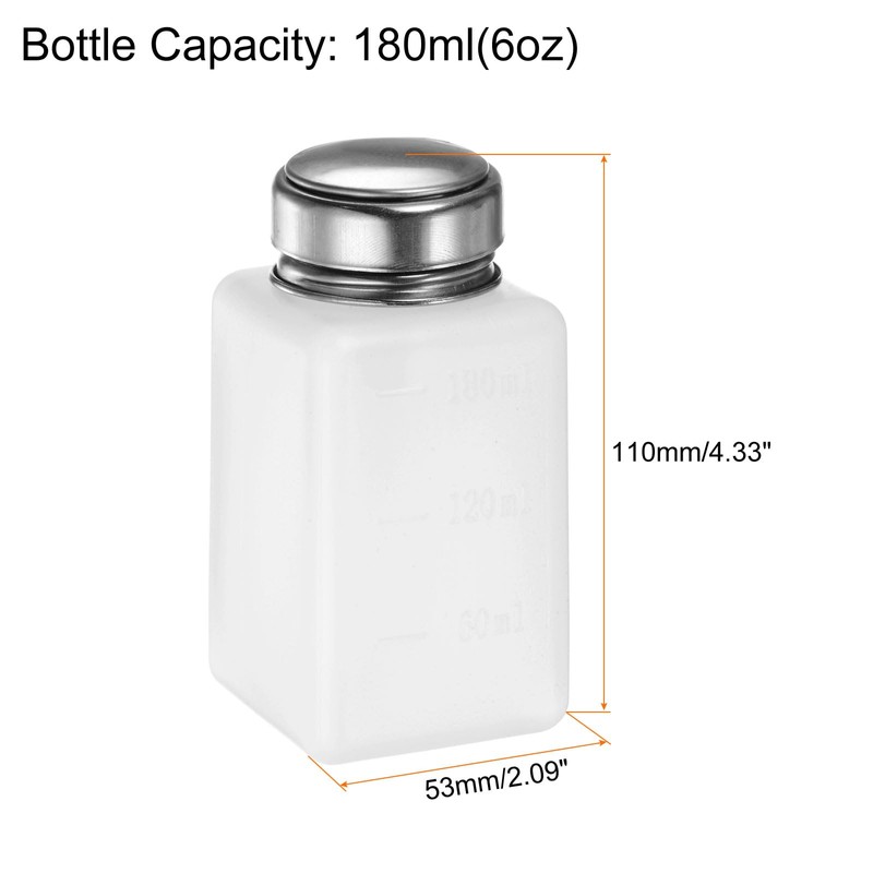 sourcing map 3pcs Solvent Alcohol Dispensers 180ml(6oz) Push Down Liquid