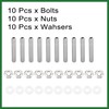 Motoforti 10pcs Stainless Steel Exhaust Manifold Bolt Stud Hardware for