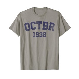 October - Vintage 1936 89th Birthday Retro 89 Years Old T-Shirt