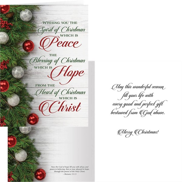 Peace, Hope, Christ Christmas Card Set of 20