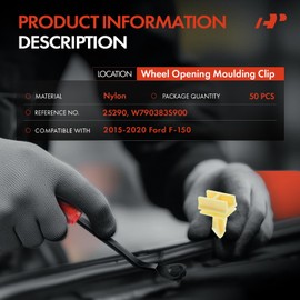 A-Premium 50PCS Nylon Wheel Opening Molding Retainer Clips Compatible with Ford F-150 F150 2015-2020 - For 10mm Hole