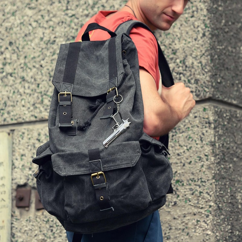 Tizwis Mini Gun Keychain,Decorative Tiny Keychains Gift, Silver, Small