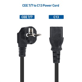 Cable Matters 2-Pack 3 Prong Cold Device Cables 2 m, C13 Monitor Power Cable/Power Cable, TV Power Cable, Computer Power Cable (CEE 7/7 to IEC C13)