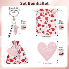 Annickee Guardian Angel Pendant 20 Sets Wedding Favours with Organza Bag, Guest Gift Christening with Kraft Paper Pendant for Wedding, Christmas, Communion, Confirmation, Farewell Gift