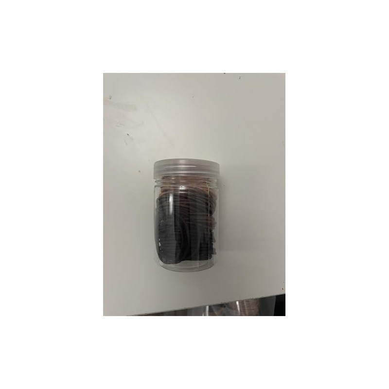 Hair Ties Set, 100 Pack, Black and Brown, Storage Container