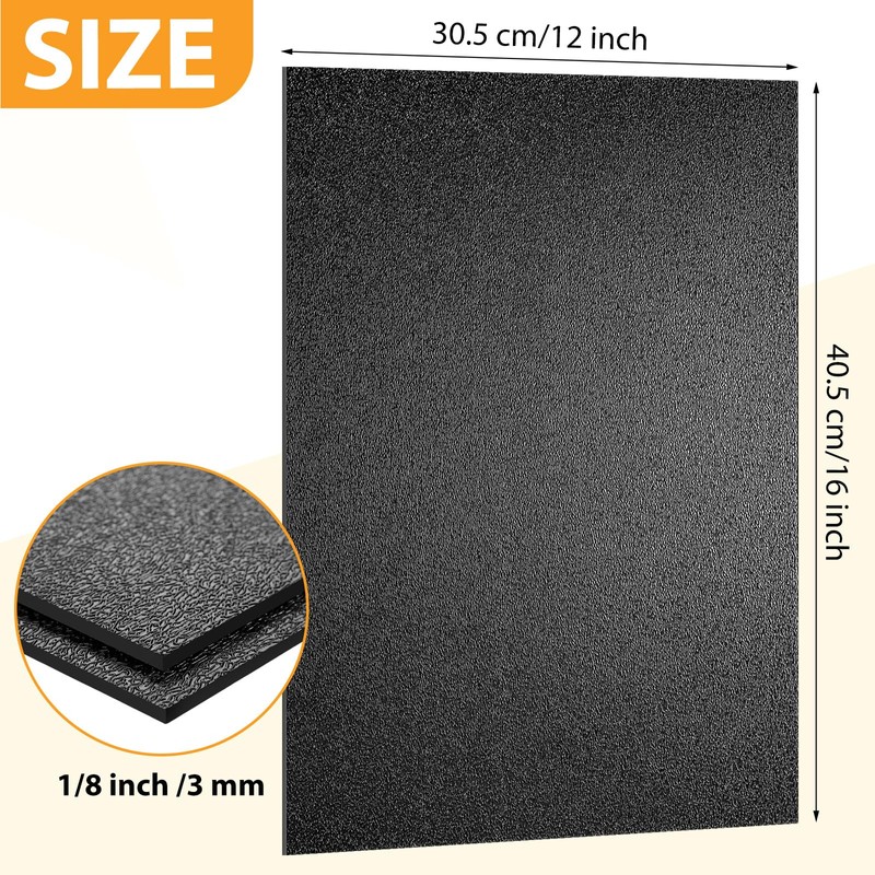 Nuanchu 4 Packs ABS Plastic Sheet Thick Rigid Thermoplastic Sheet