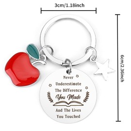 QONCV Teacher Christmas Gifts, Best Teacher Keychains Retirement Appreciation Birthday Thank You Halloween Valentines Day Thanksgiving End Of Year Christmas Gifts for Women Ideas