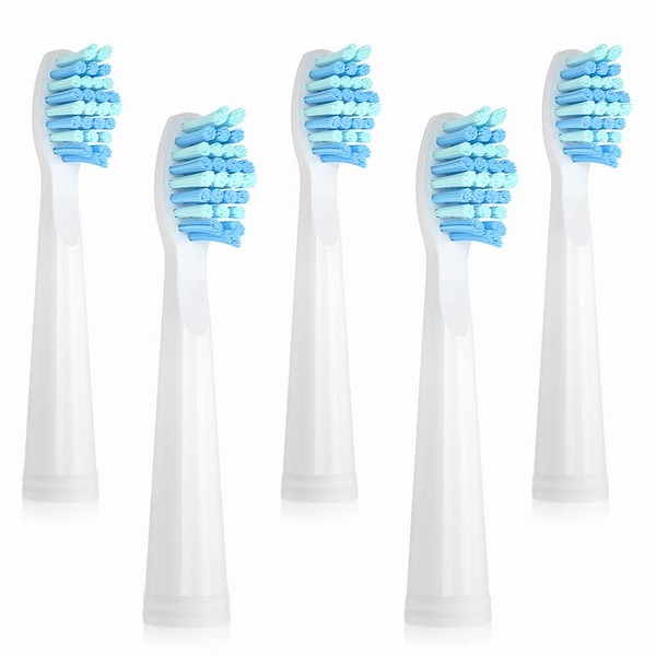 SEAGO SG-010 Toothbrush Replacement Brush Heads Refill,5pcs,Suitable for SG507/SG551/SG910/SG958/SG575,Plaque Control,Gum Health,HealthyWhite（White）