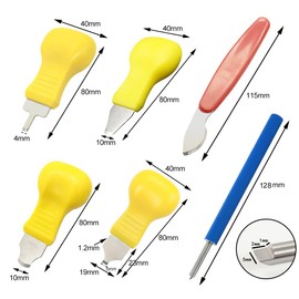 Helweet Watch Opener, Watch Repair Tool Set, Watch Case Remover Tool Kit, Case Opener Kit, 6-Piece Watch Repair Tool Set, Watch Case Removal, for Various Types of Watches, yellow, Sports